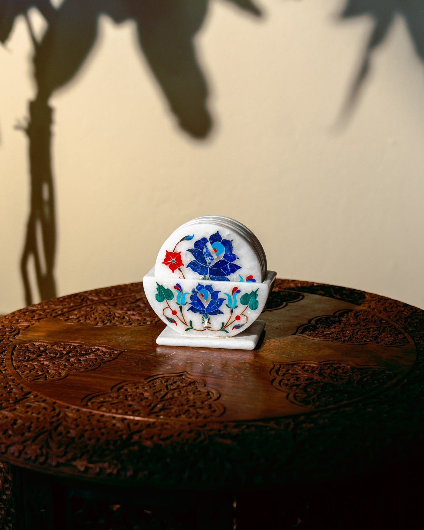 Lapis Lazuli Floral Coaster Set Sangemar