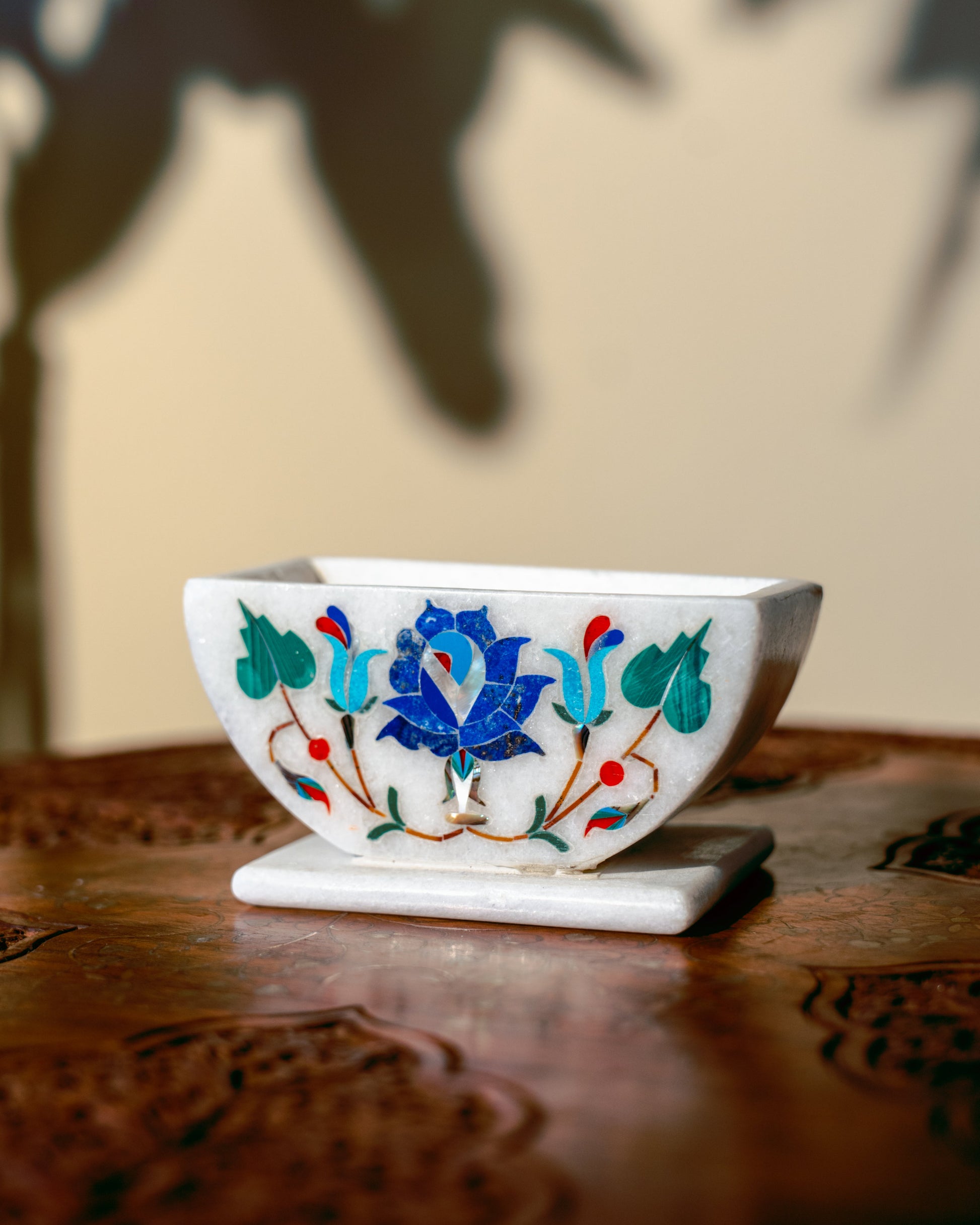 Lapis Lazuli Floral Coaster Set Sangemar