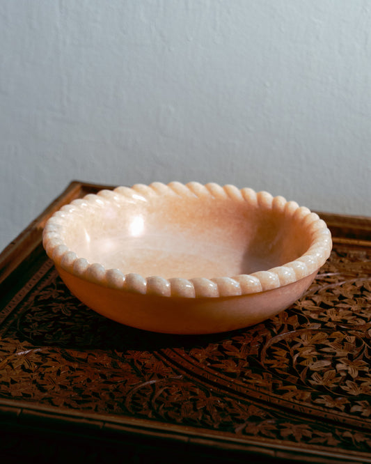 Braided Pink Makrana Marble Bowl Sangemar