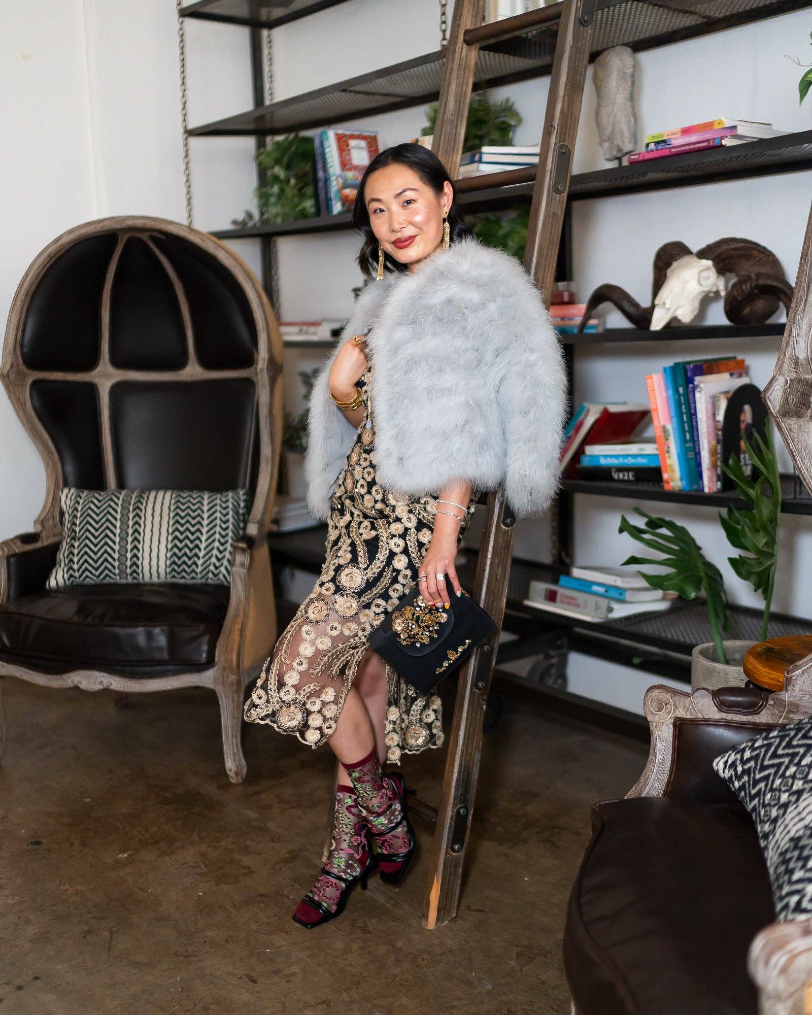 Serpentine Floral Black Sheer Crew Sock Quirks!