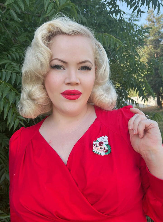 Jolly Jingler Mini Elf Mug Brooch by Lipstick & Chrome Quirks!