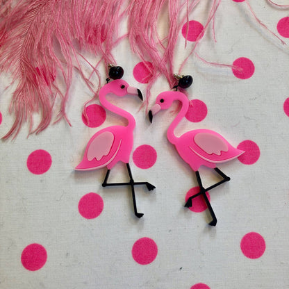 Pink Flamingo Acrylic Statement Earrings Quirks!