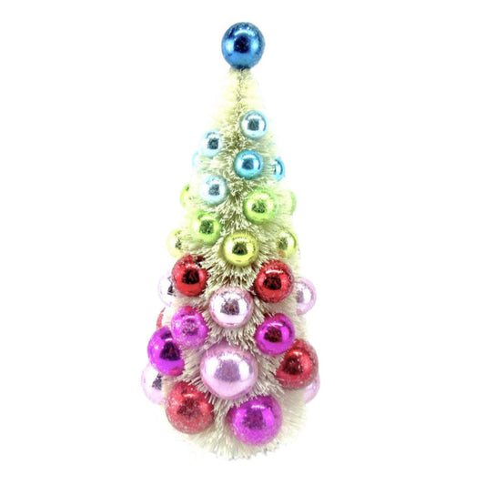 13" Rainbow Bottlebrush Ball Tree by December Diamonds Quirks!