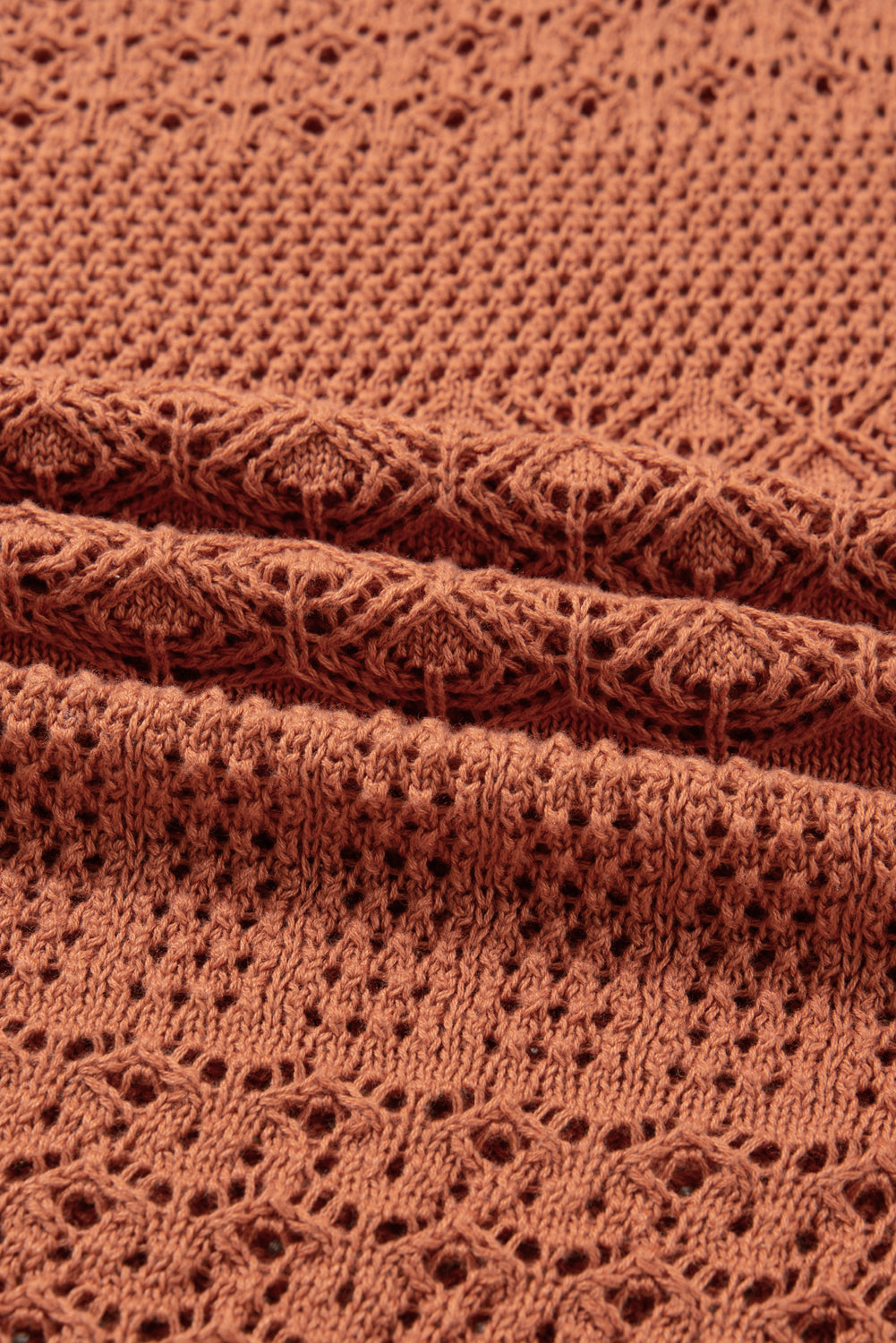 Redwood Burl Mixed Pattern Knitted Open Front Plus Size Cardigan