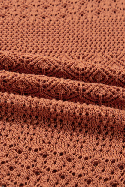 Redwood Burl Mixed Pattern Knitted Open Front Plus Size Cardigan