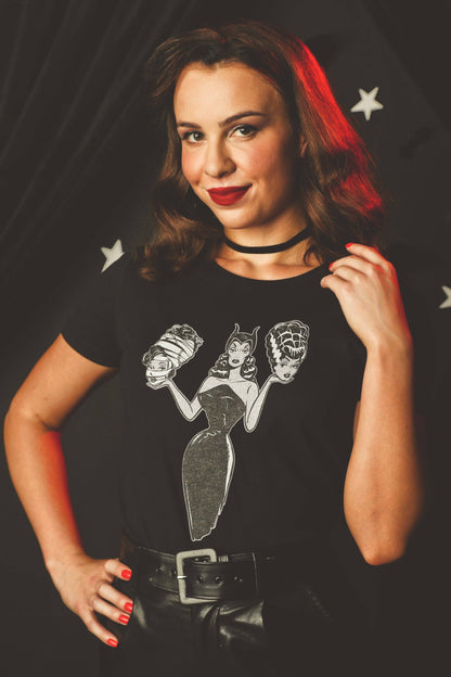 Mind Your Head Fitted Tee in Black - SMALL Quirks!