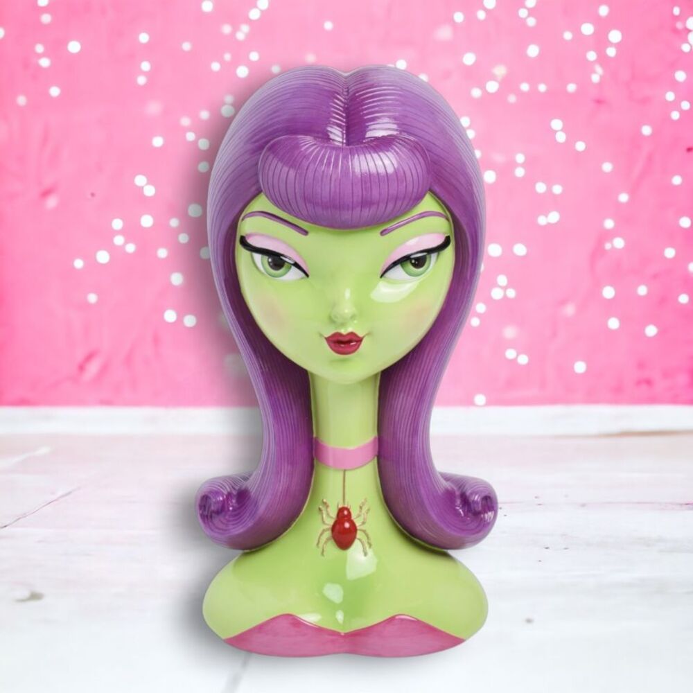 16in Purple Hair Witch Head by December Diamonds Quirks!