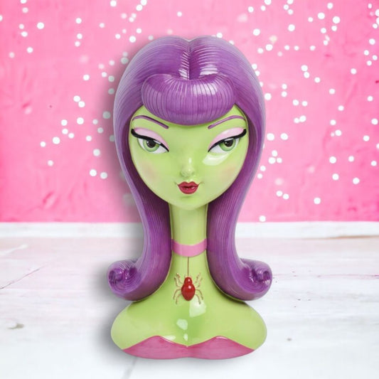 16in Purple Hair Witch Head by December Diamonds Quirks!
