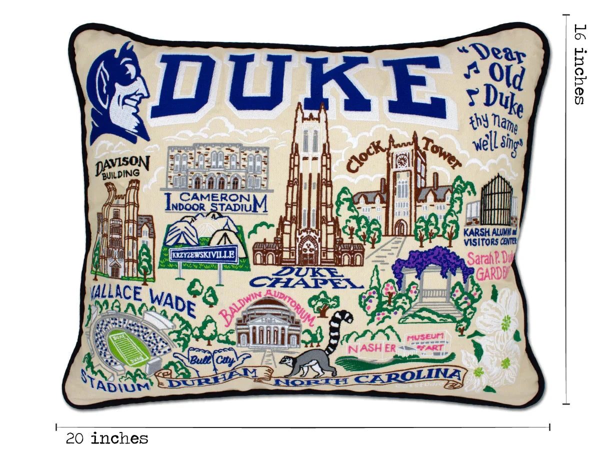 Duke University Collegiate Embroidered Pillow by CatStudio Quirks!