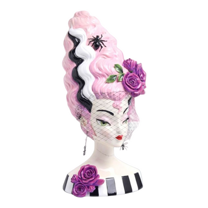 18in Monster Bride Bust with Pink Hair by December Diamonds Quirks!