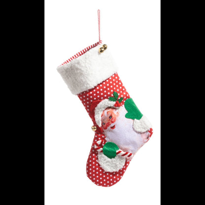 19" Retro Christmas Stocking SANTA