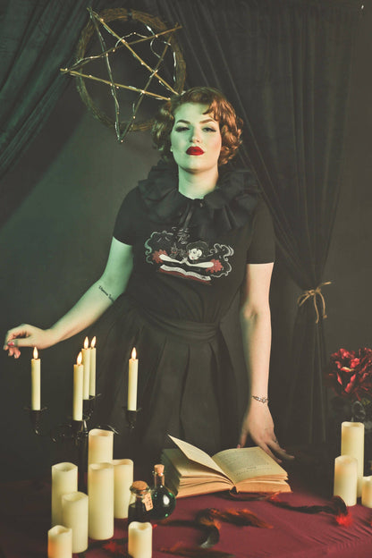 Witch Bible Fitted Tee in Black - SMALL Quirks!
