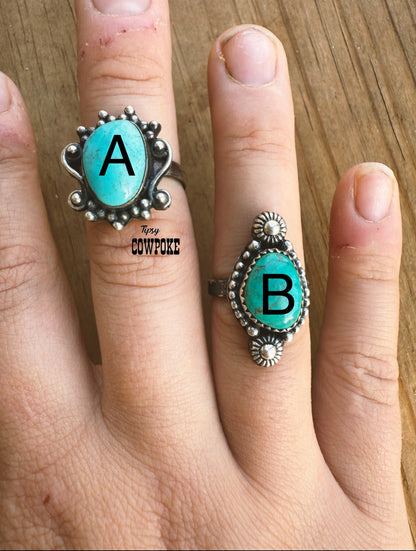 Size 7 Turquoise Rings