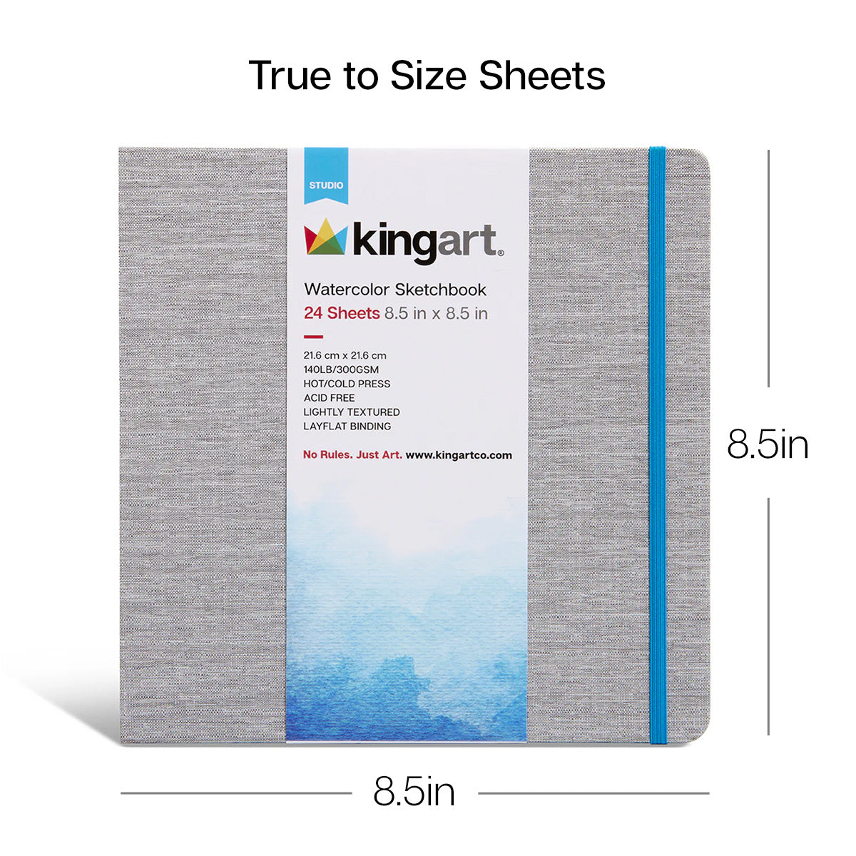 Hardcover Watercolor Paper Sketchbook - 8.5” x 8.5” - 24 Pages