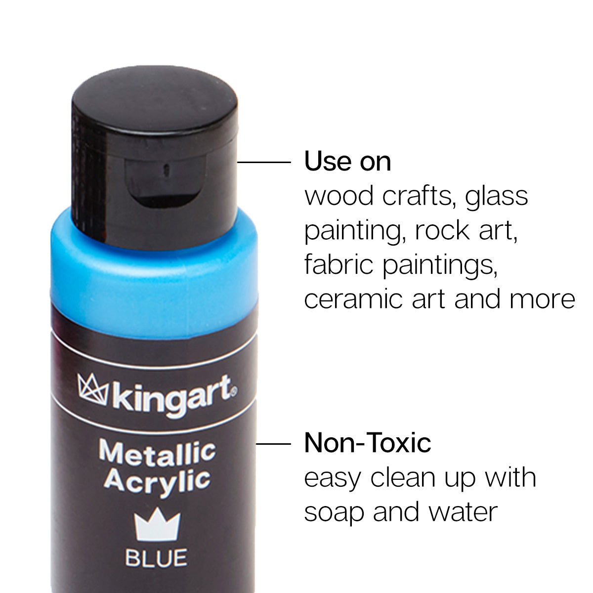Acrylic Paint - 12 Metallic Colors 60ml