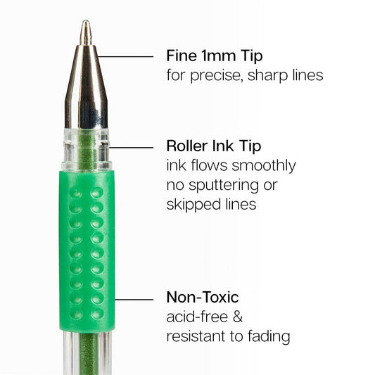 Gel Pens 24 Green Tone Colors