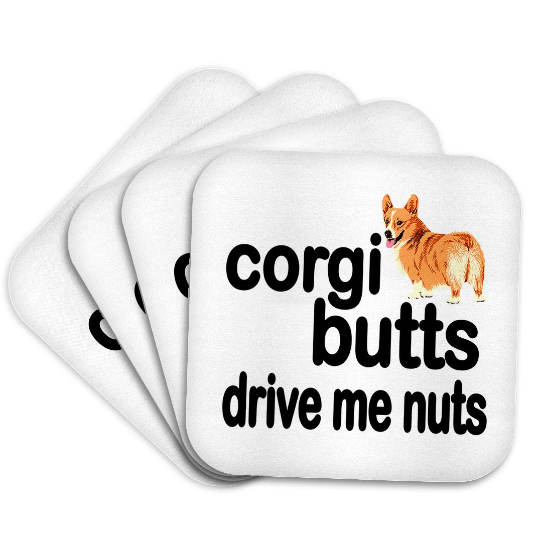 3dRose EvaDane - Funny Quotes - Corgi butts drive me nuts - Coasters (cst_172000) - Creative Freedom Collective