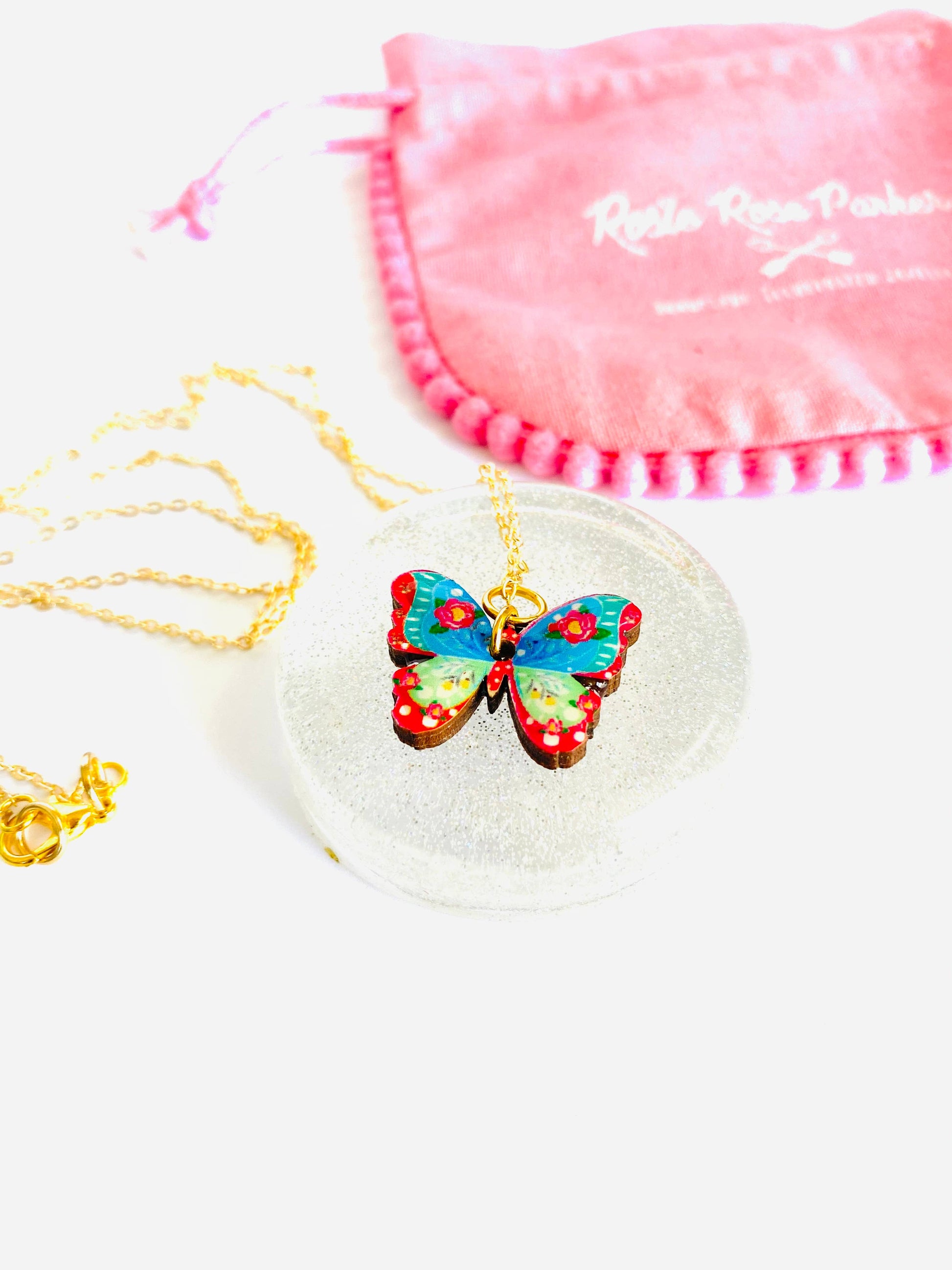 Butterfly Necklace on Gold Chain by Rosie Rose Parker Quirks!