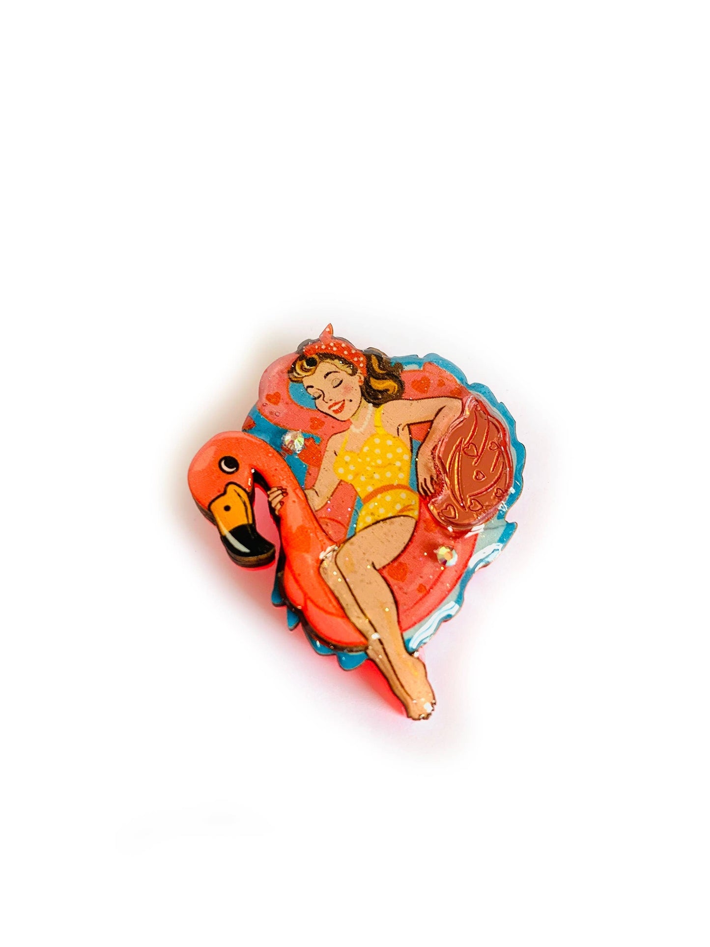 Frankie & the Flamingo Float Brooch by Rosie Rose Parker Quirks!