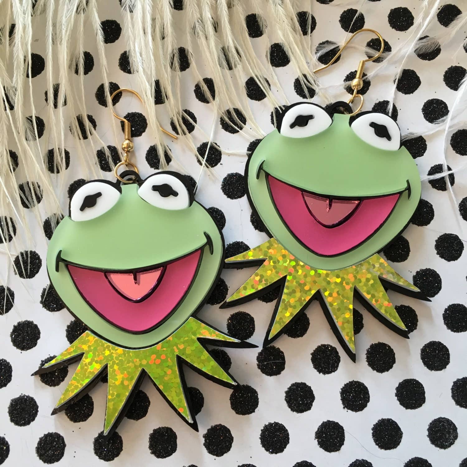 Miss Piggy And Kermit Laser Cut Earrings Quirks!