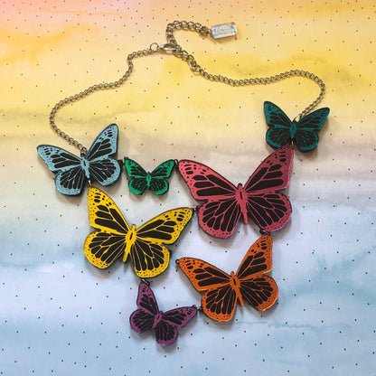 Mirrored Rainbow Butterfly Statement Necklace Quirks!