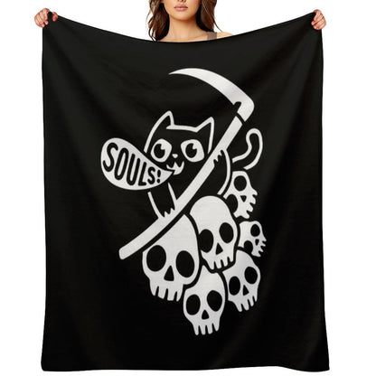 Cat Got Your Soul II Throw Blanket