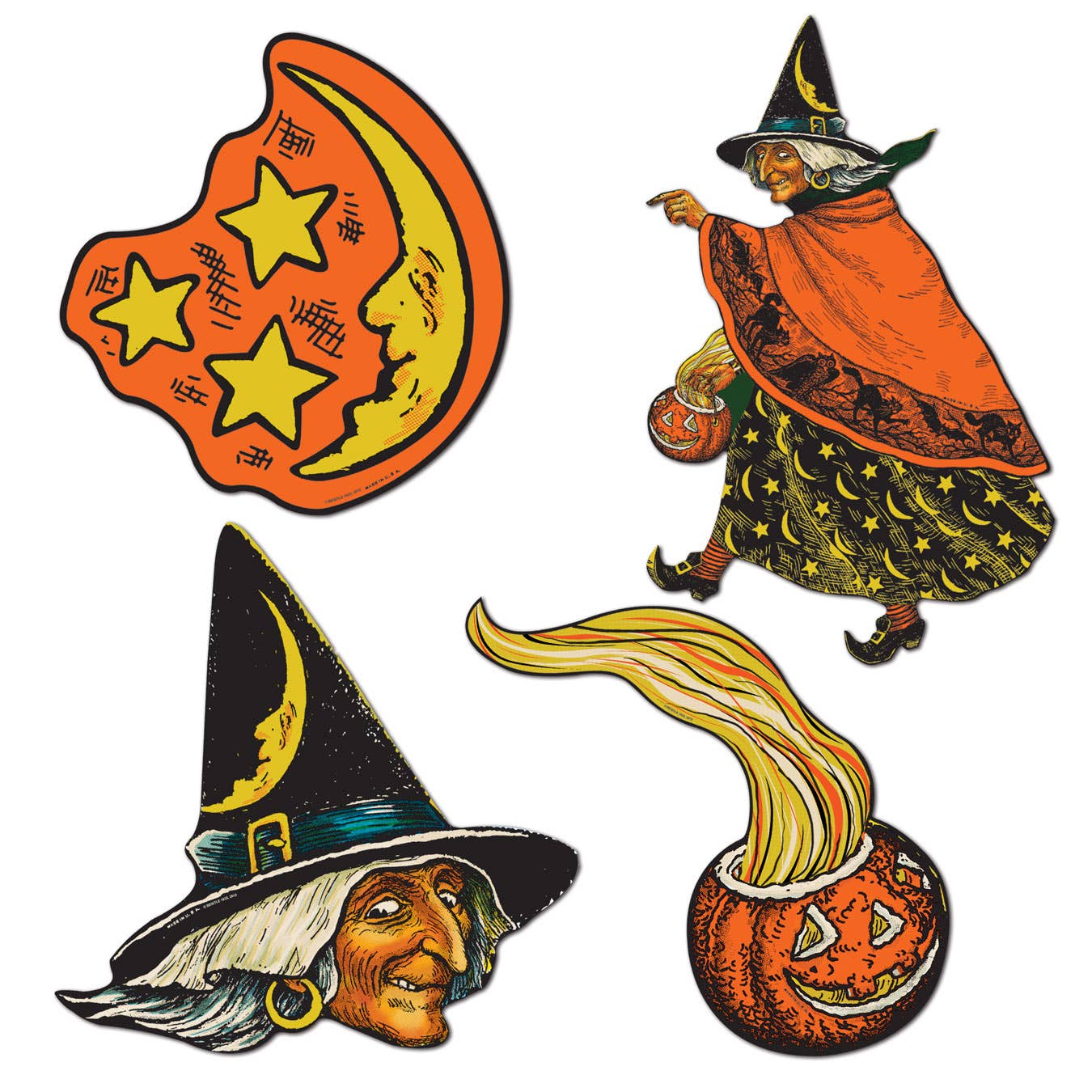 Vintage Halloween Cutouts Set of 4 by Beistle Quirks!
