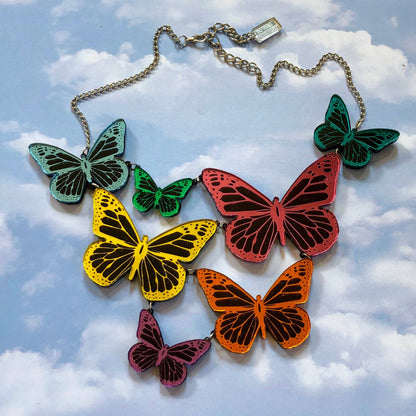 Mirrored Rainbow Butterfly Statement Necklace Quirks!