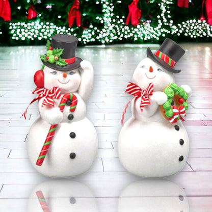 12" Jolly Snowman w/ Wreath by December Diamonds