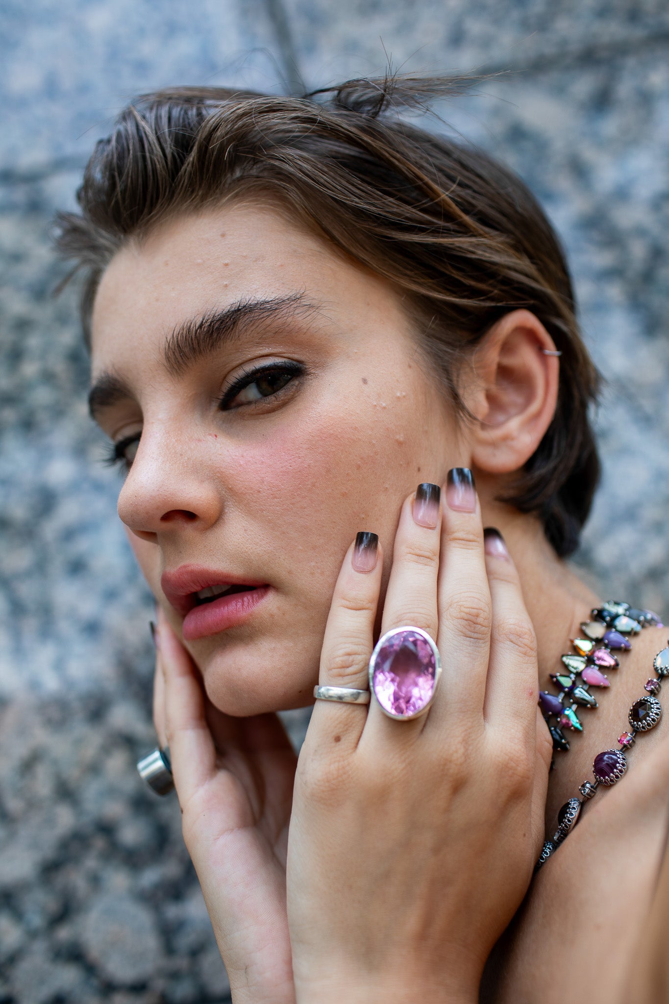 Mini Oval Colossus Ring in Pink Azalea (Silver) SHIPS IN APRIL