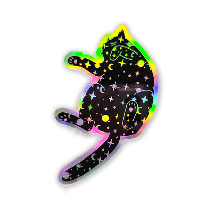 Holographic Outer Space Cat Sticker