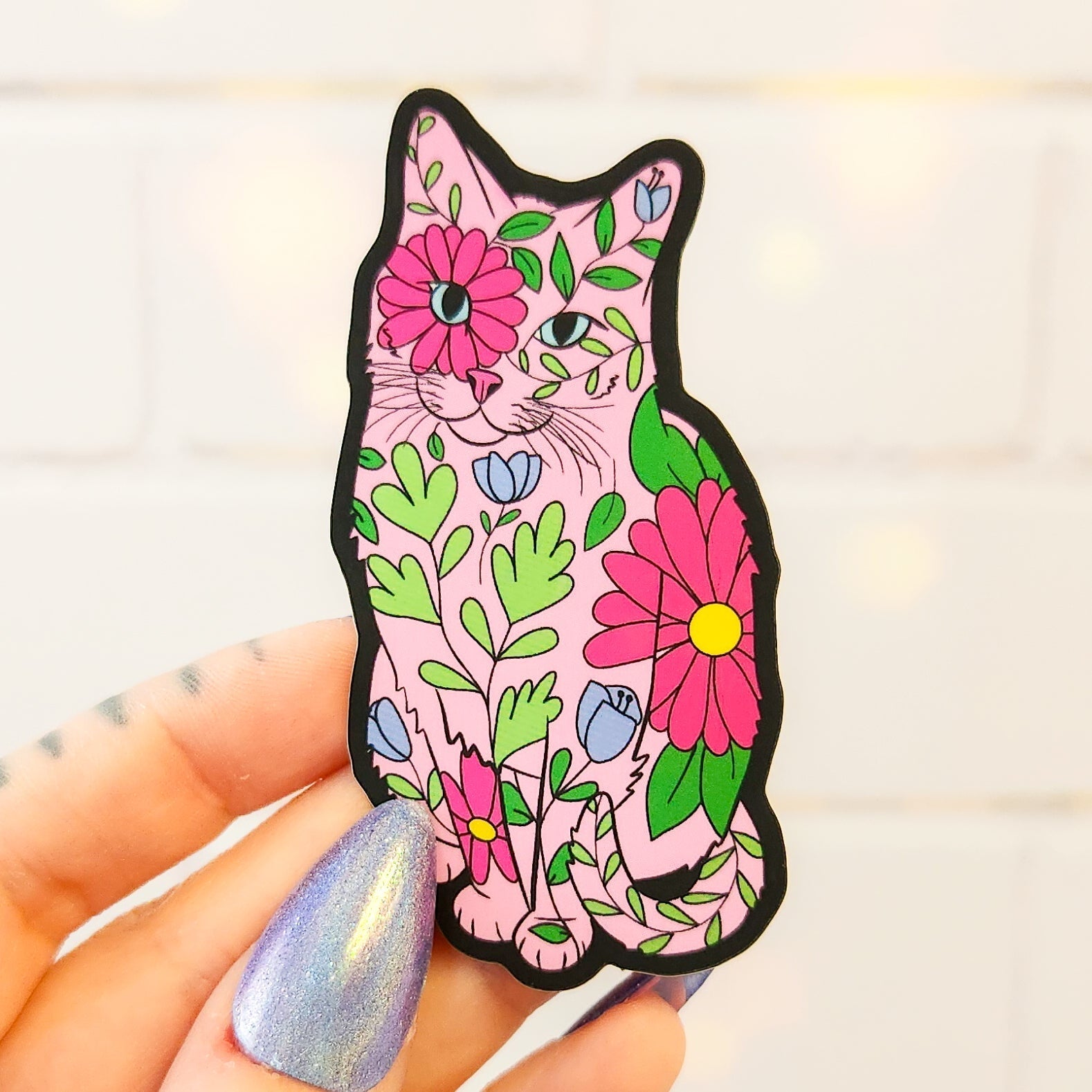 Poppy Flower Cat Embroidery Kit, 8 x 5 in. Pretty Rude Things