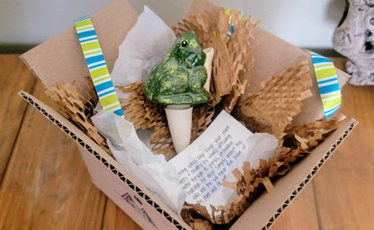 Open-Mouth Frog Plant Watering Spike Mountain Mudworks