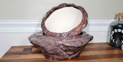 Large Natural Stone Self Watering / African Violet Pot Mountain Mudworks