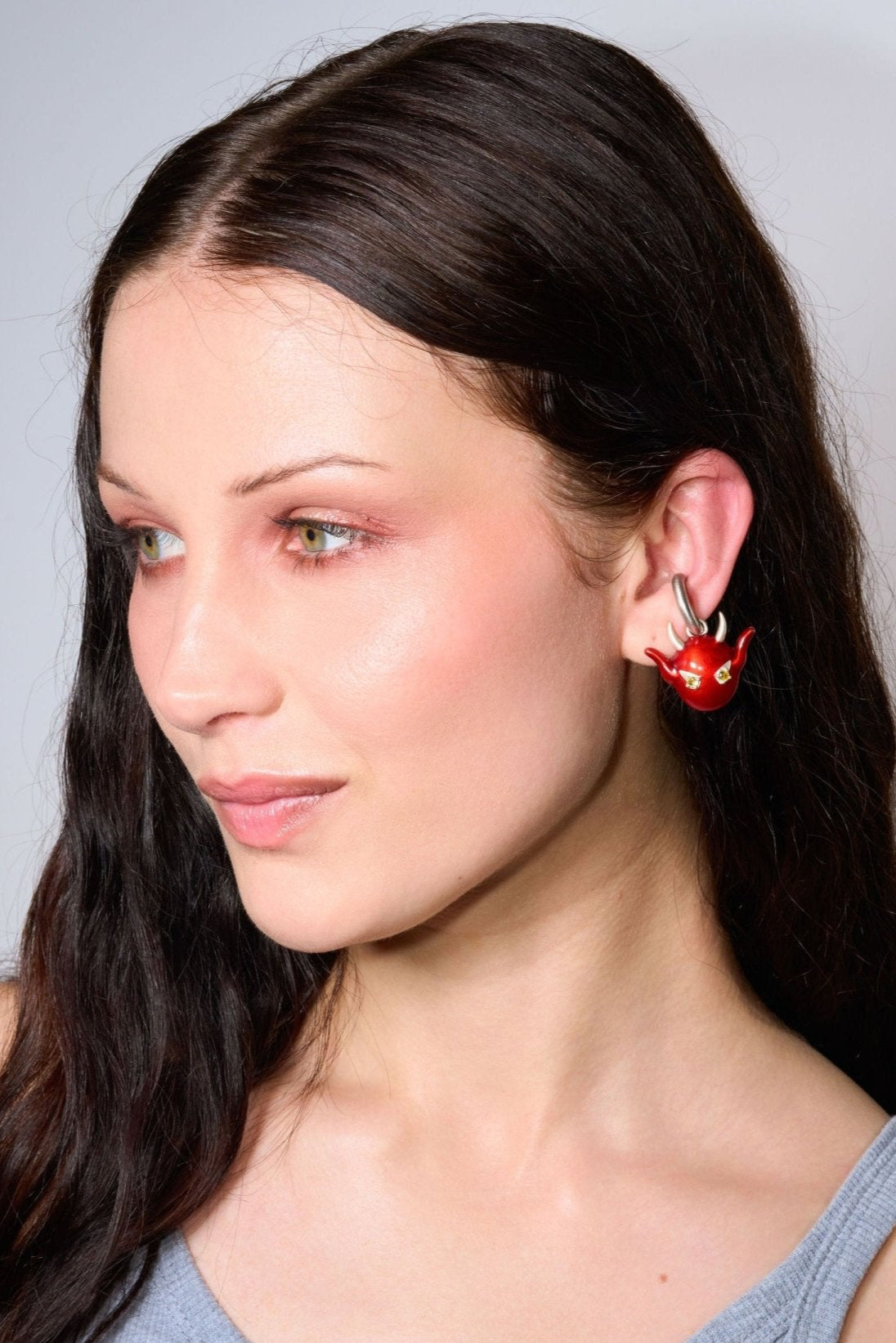 Devil Enamel Ear Cuff (Silver)SHIPS IN APRIL