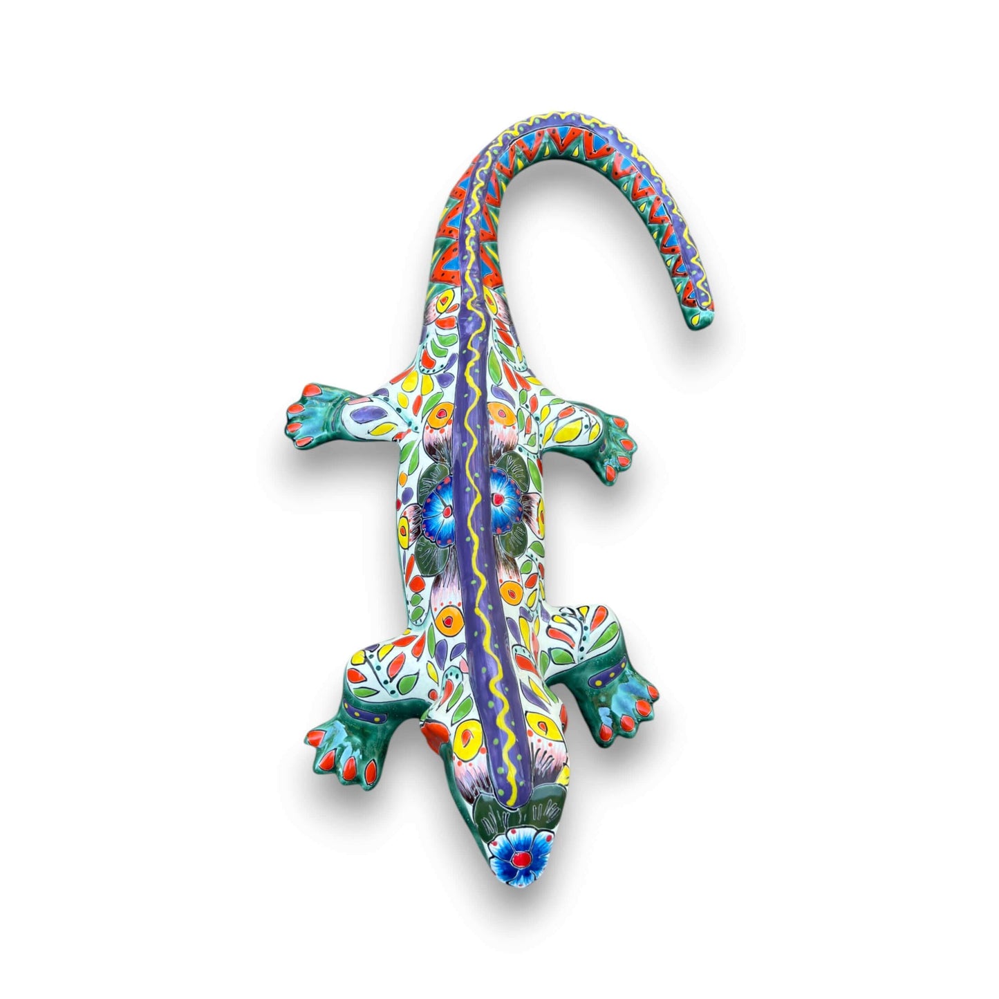 XL Talavera Iguana Statue | Hand-Painted Mexican Ceramic Art