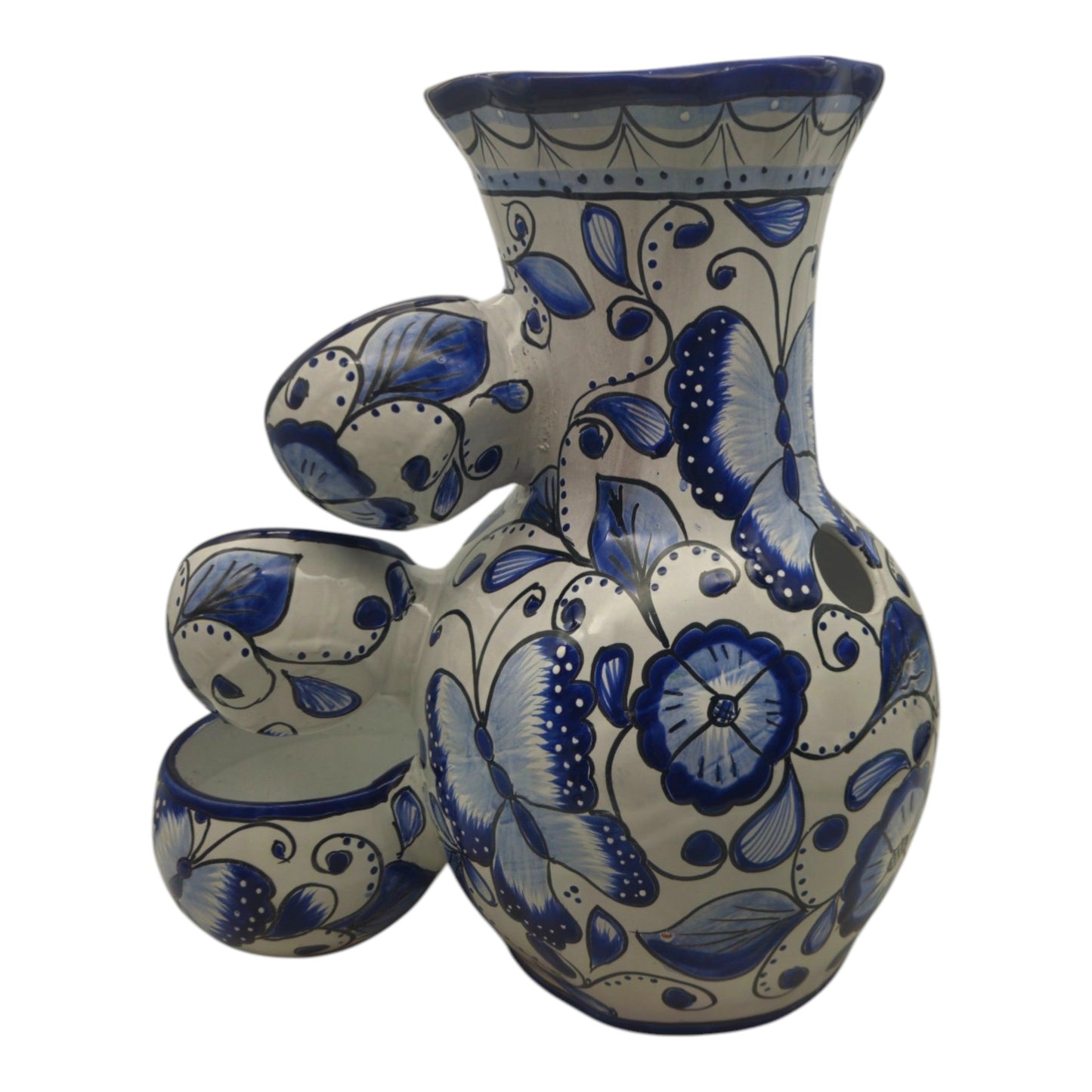 Handmade Talavera Fountain | Blue and White Mexican Ceramic Decor