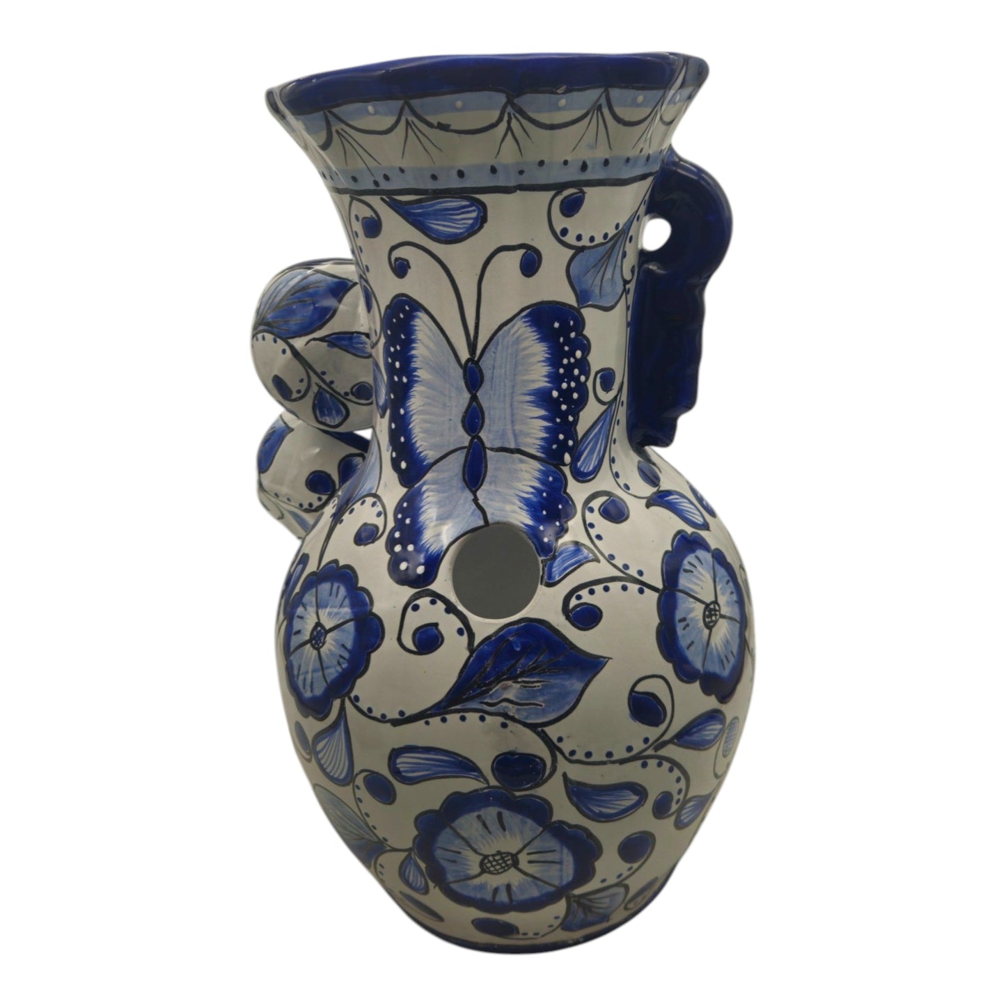 Handmade Talavera Fountain | Blue and White Mexican Ceramic Decor