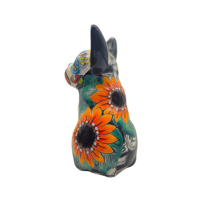 Talavera French Bulldog Statue | Day of the Dead Mexican Decor