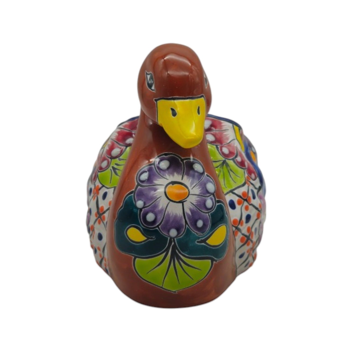 Colorful Talavera Duck Planter | Hand-Painted Mexican Succulent Pottery Art
