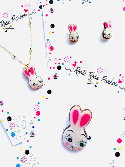 Dainty Easter Rabbit Pin/ Brooch by Rosie Rose Parker Quirks!