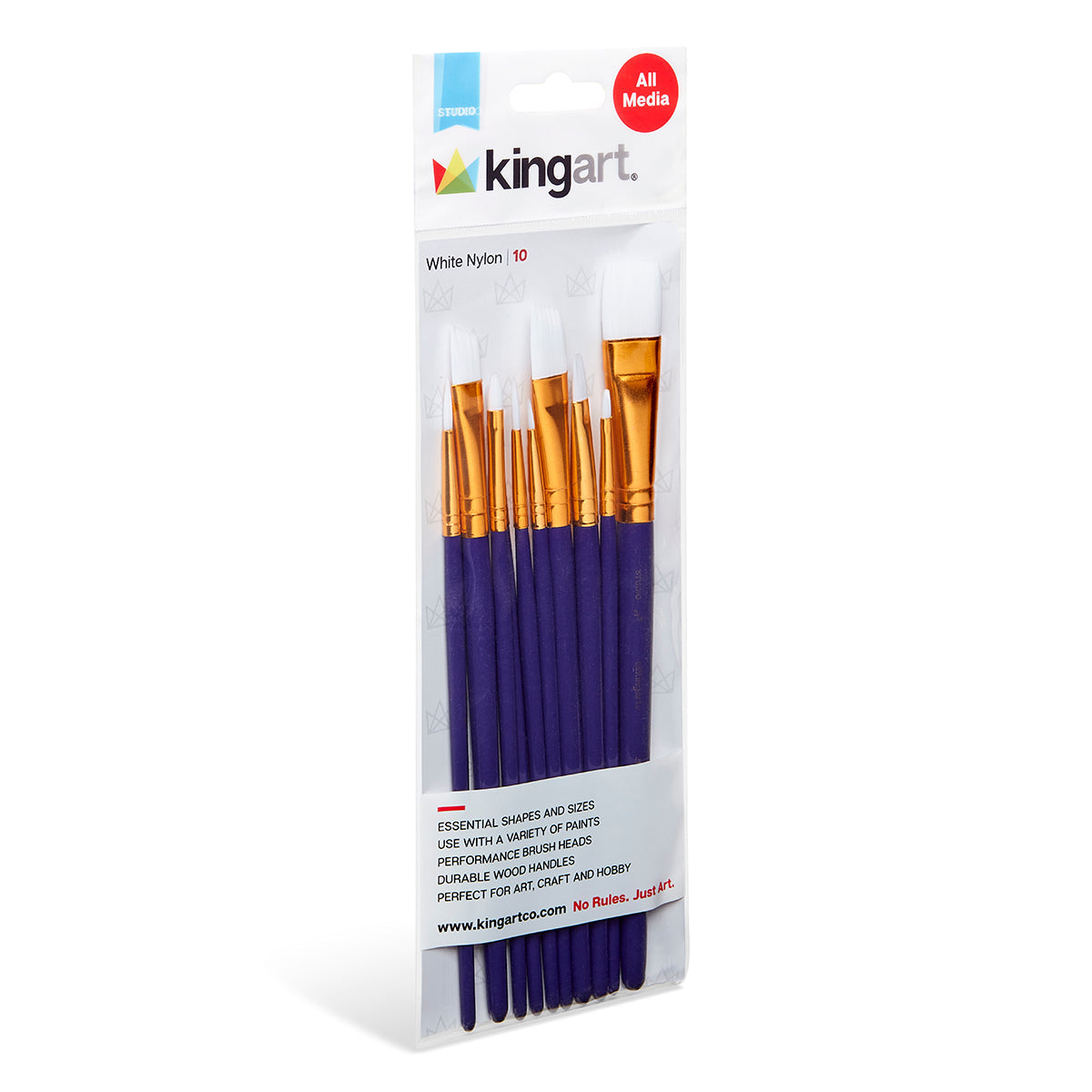 Studio White Nylon Brush Set - 10 Pieces