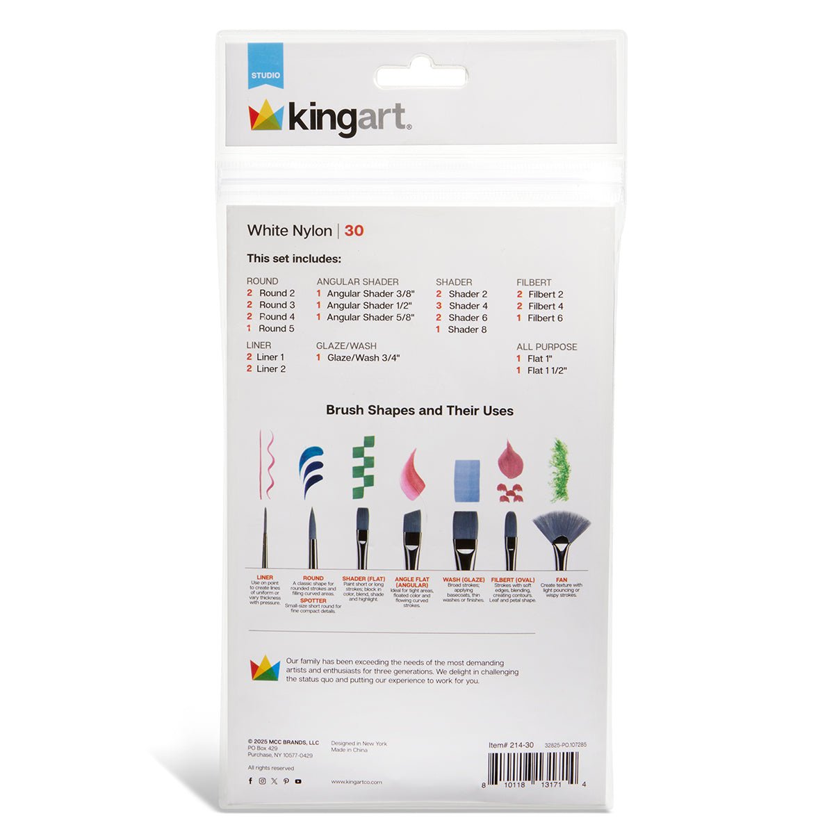 Studio White Nylon Brush Set - 30 Pieces - Creative Freedom Collective