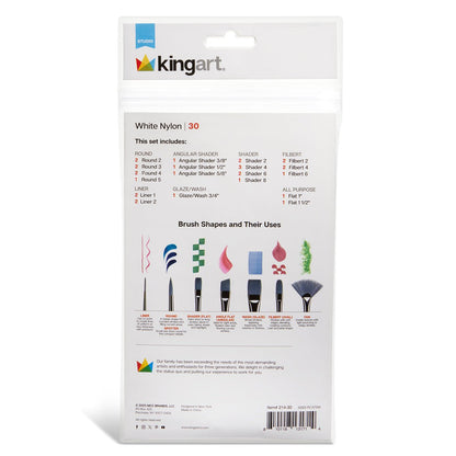 Studio White Nylon Brush Set - 30 Pieces - Creative Freedom Collective