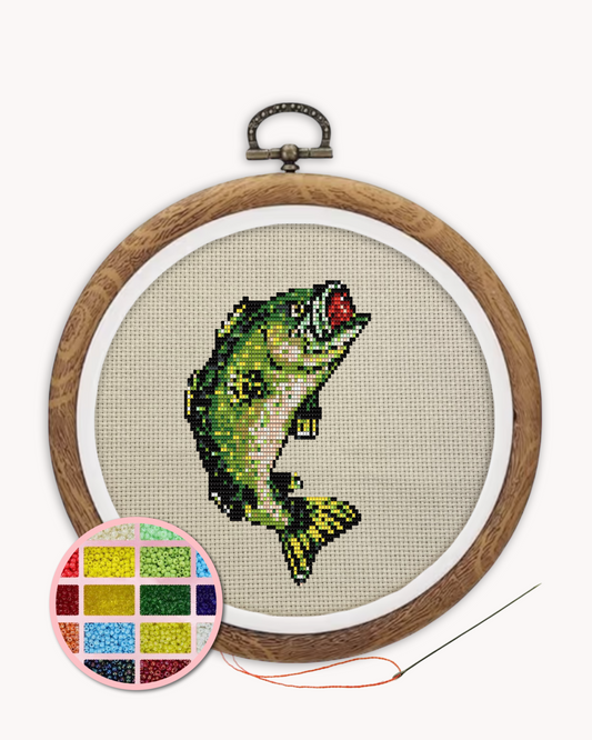 Bass Fish Beaded Art Kit ( L 5 inch )