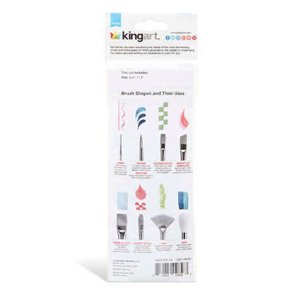 Studio White Nylon Brush Set - 3 Pieces