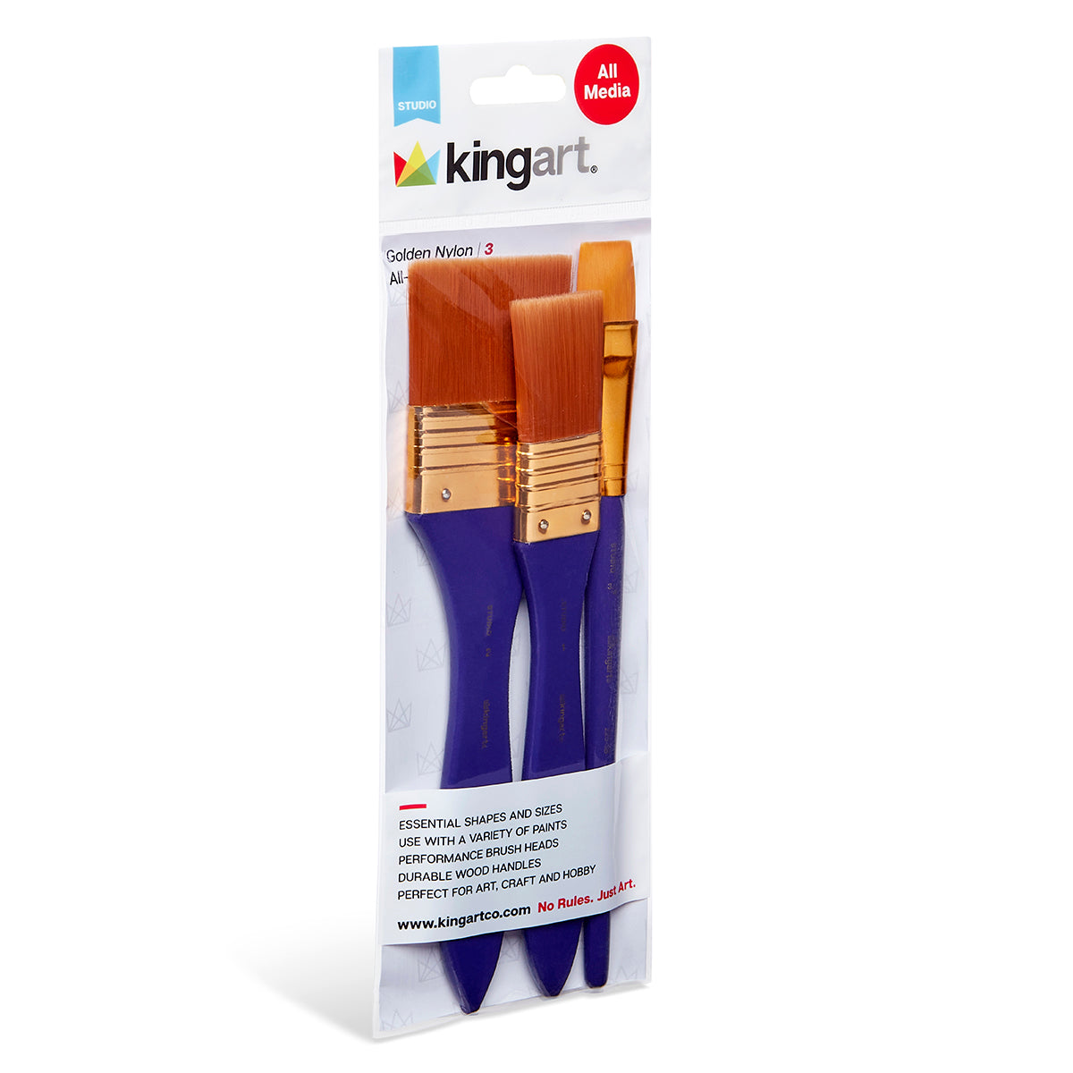 Studio Golden Nylon Brush Set - 3 Pieces