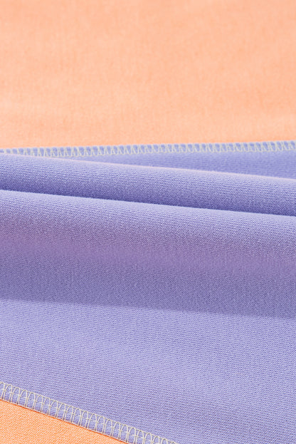 Orchid Petal Colorblock Patchwork Drop Shoulder Top