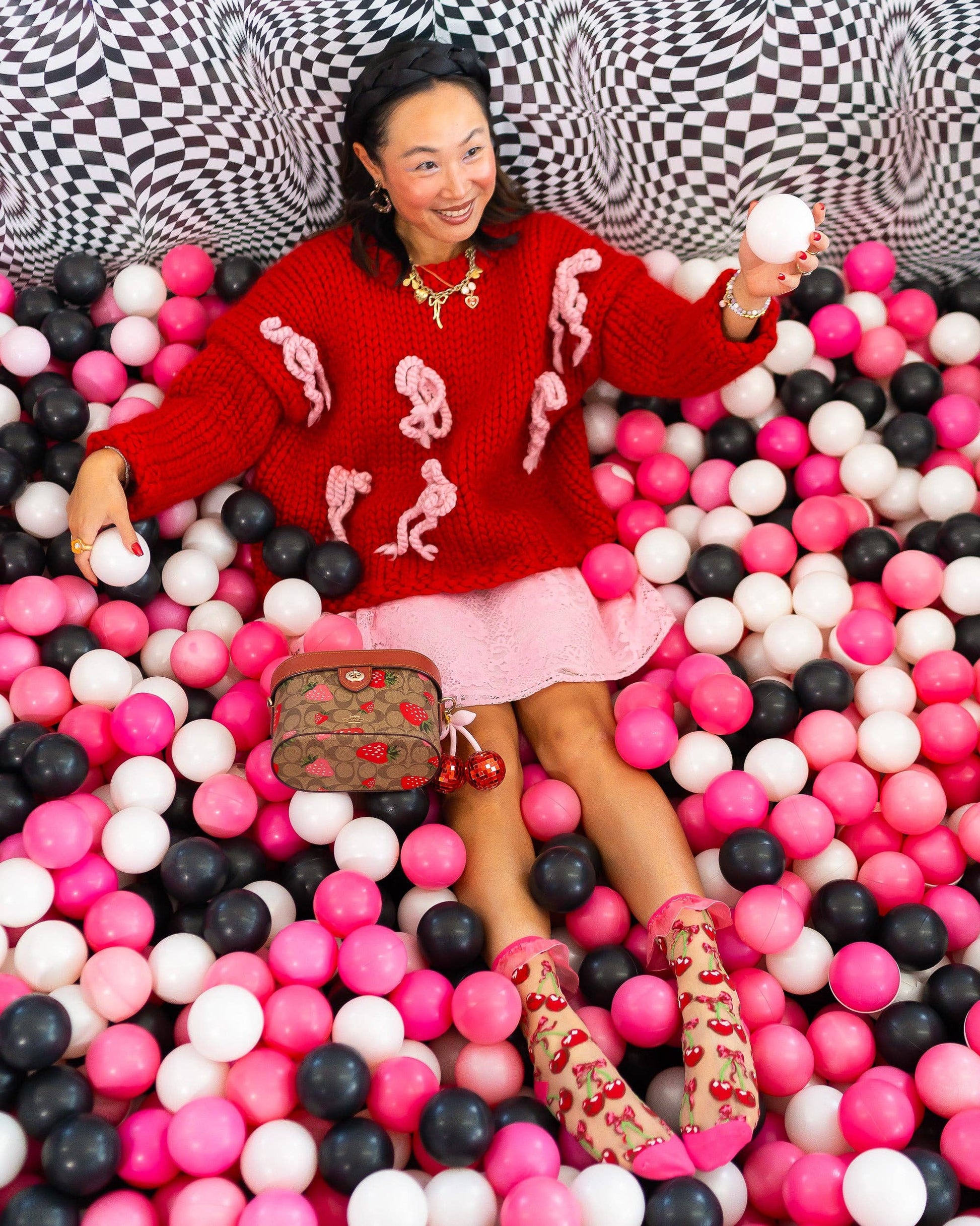 Cherry Bow Ruffle Sheer Crew Sock Quirks!