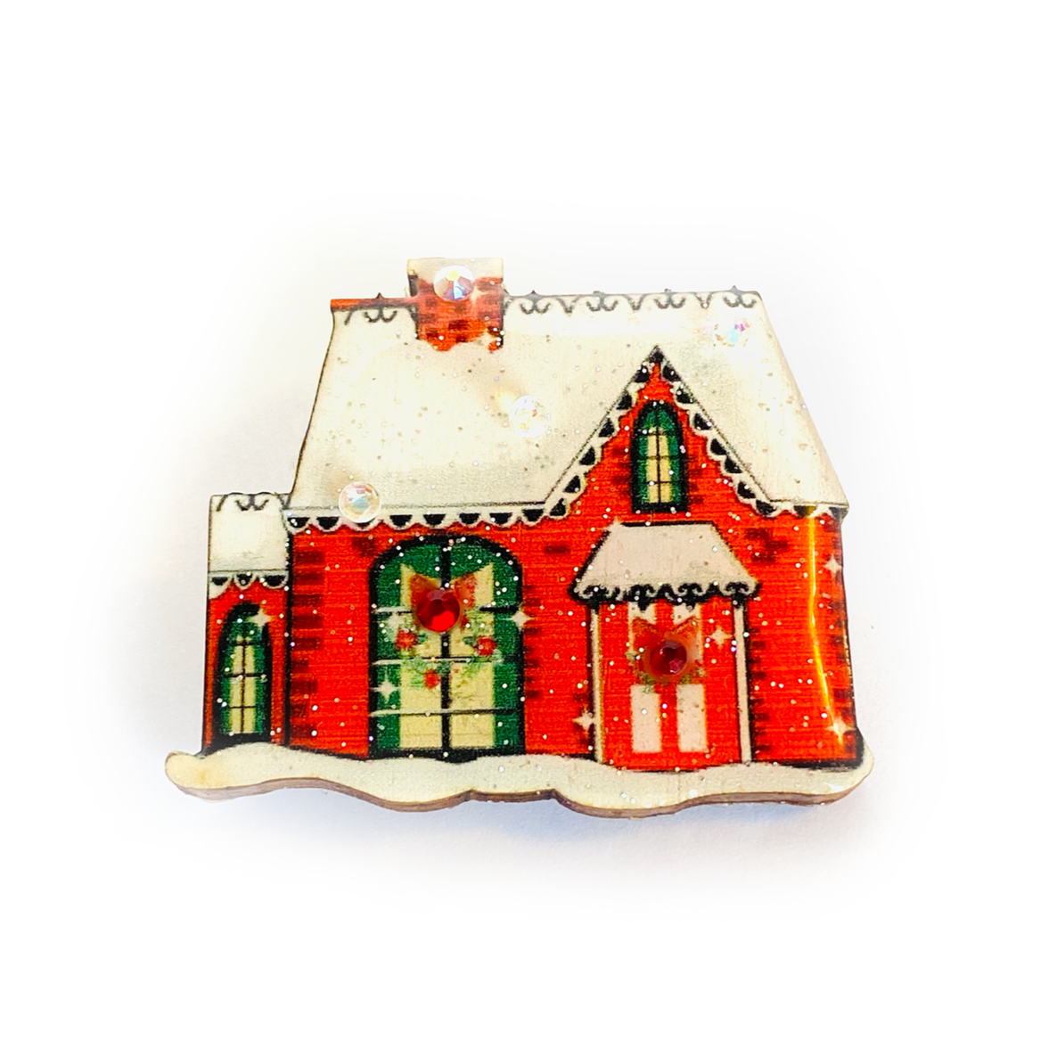 Christmas House Brooch by Rosie Rose Parker Quirks!